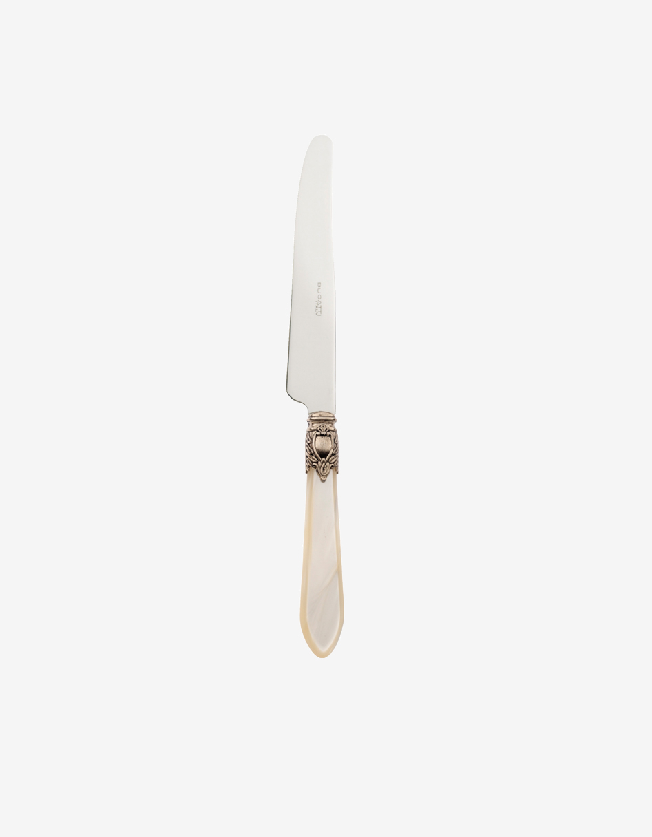 Столовый нож Oxford перламутр слоновой кости с позолоченным кольцом